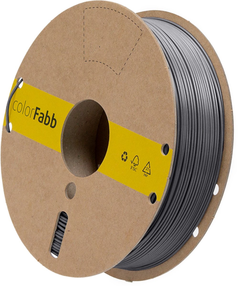colorFabb Lw-pla-ht Donkergrijs 3D-printerfilament - 1,75 mm - 2200 g - Lichtgewicht materiaal - Ideaal voor RC-vliegtuigen - Matte afwerking