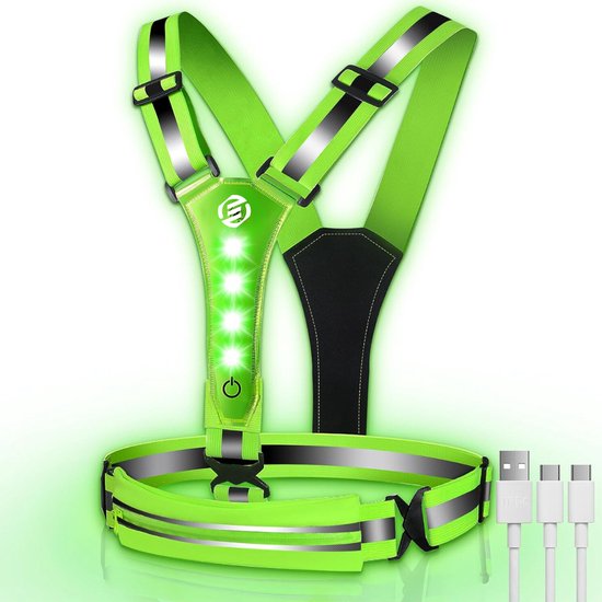 LED Hardloopvest – Oplaadbaar Veiligheidsvest met Reflecterende Strips
