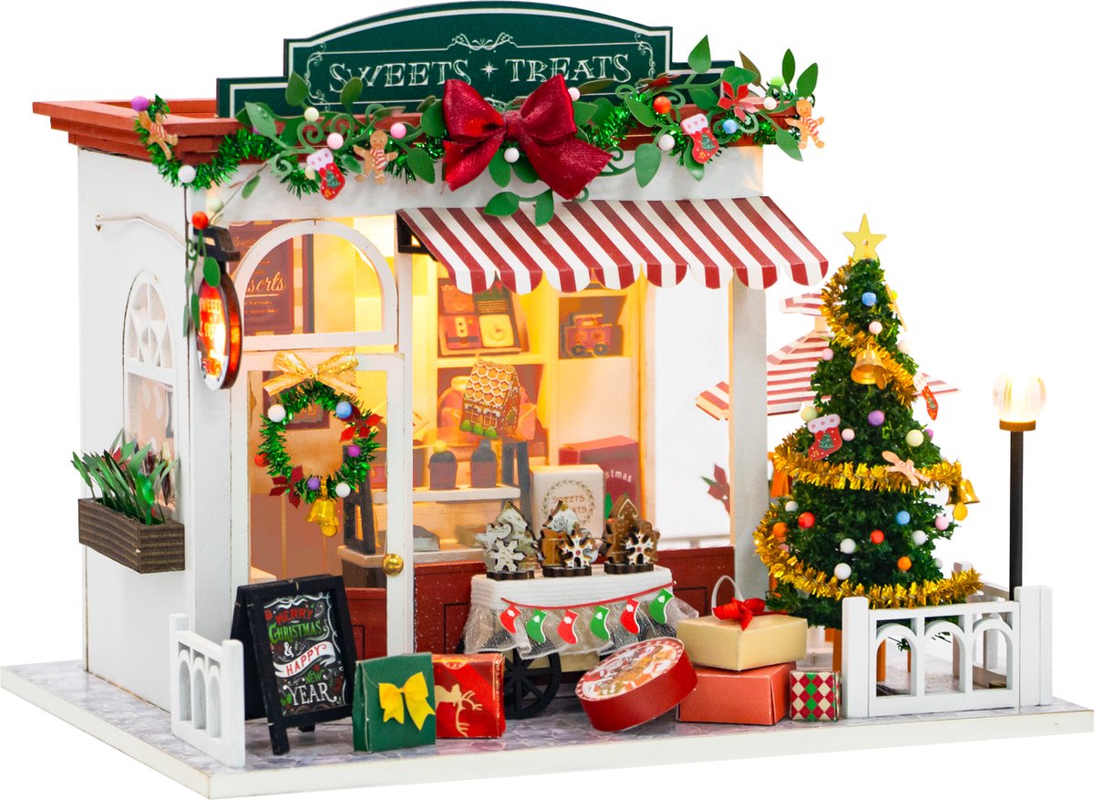Crafts&Co Miniatuur Bouwpakket - Bouwpakketten Volwassenen - Knutselen Meisjes - DIY - Kerst Huisje