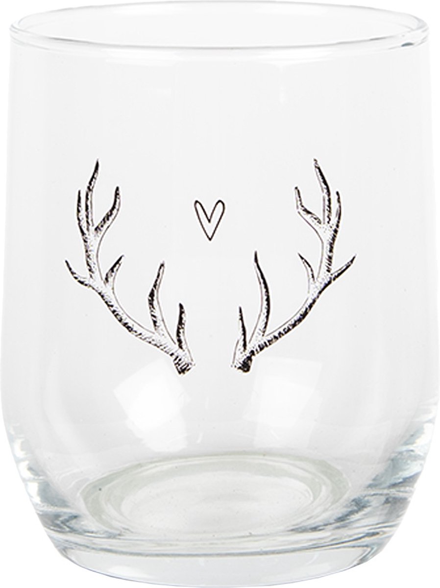 Clayre & Eef Waterglas 300 ml Transparant Glas Gewei