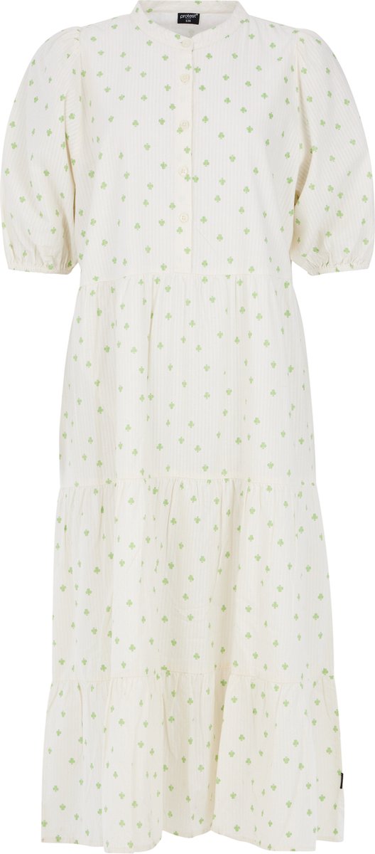 Protest Prtdaila – Blousejurk Dames – Korte mouwen – Maxi jurk 101 Canvas Offwhite
