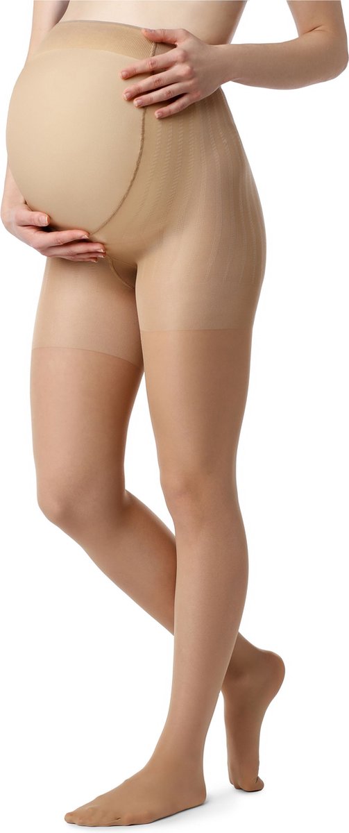 Be Mammy Dames Zwangerschap Panty - 40 DEN - Halsterloos - Polyamide - BE-GI-1119 - Daino