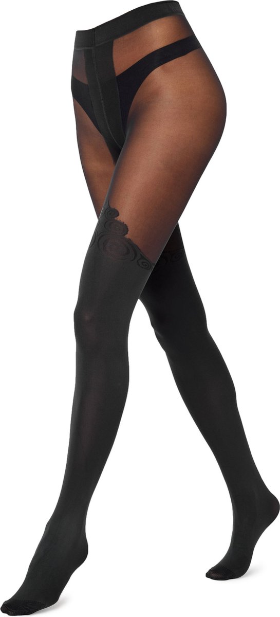 Merry Style MS-GB-389 Dames Panty - 60 DEN-Overknee-Look - Polyamide - Zwart