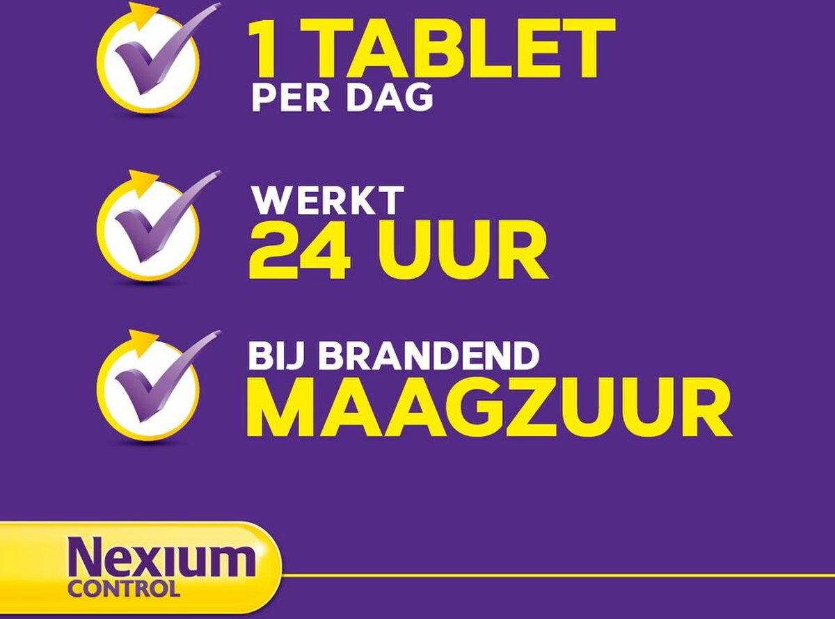 Goedkoopste Nexium Control 20mg - 1 x 14 tabletten
