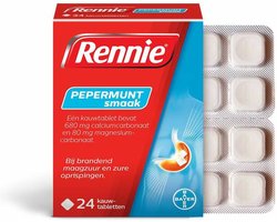 Rennie Pepermunt Kauwtabletten - 2 x 24 tabletten