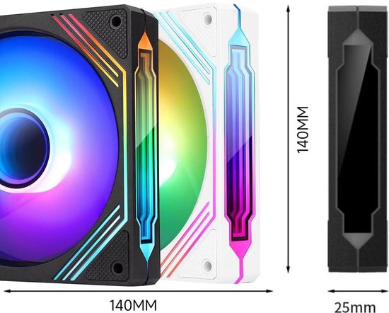 TZMRIT Interstellar - V2 Reverse Flow Uni Fan Black, Infinity Fan 120mm, PWM ARGB Fan 120mm, RGB
