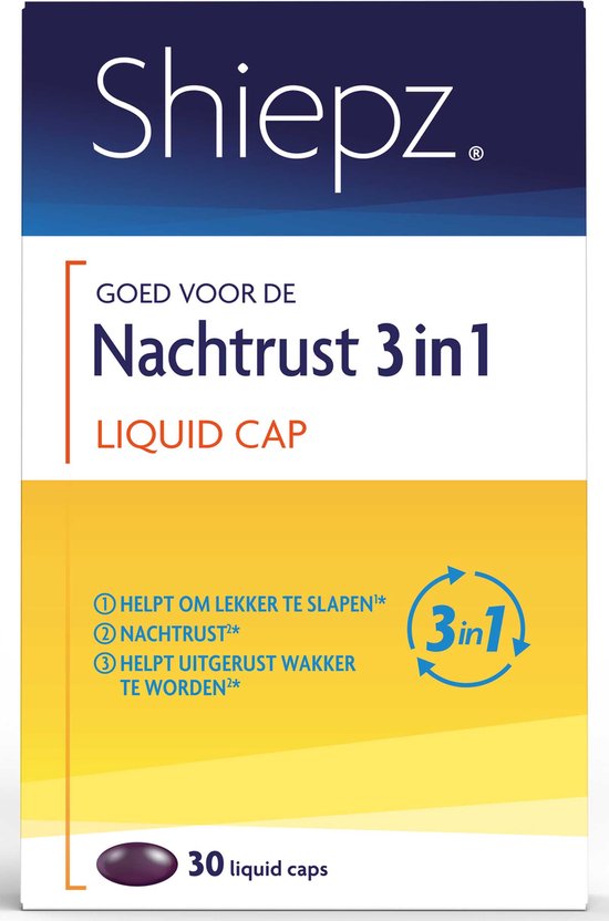 Shiepz Nachtrust 5 in 1 - Slaapmutsje helpt te ontspannen en geeft ontspanning dat helpt om lekker te slapen* - 30 liquid caps