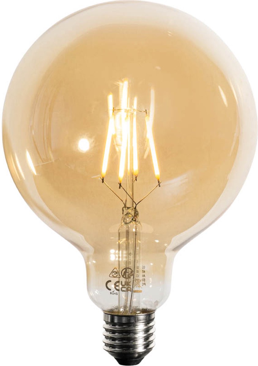 LUEDD E27 3-staps dimbaar LED goud G125 4W 450 lm 2700K