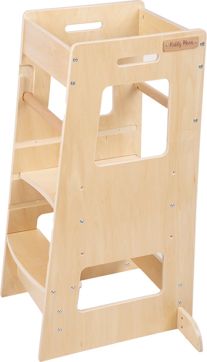 KiddyMoon Leertoren voor kinderen Houten - Montessori meubilair - Toddlers stool - Kitchen helper Hout - Keukenhulp - Natuurlijk