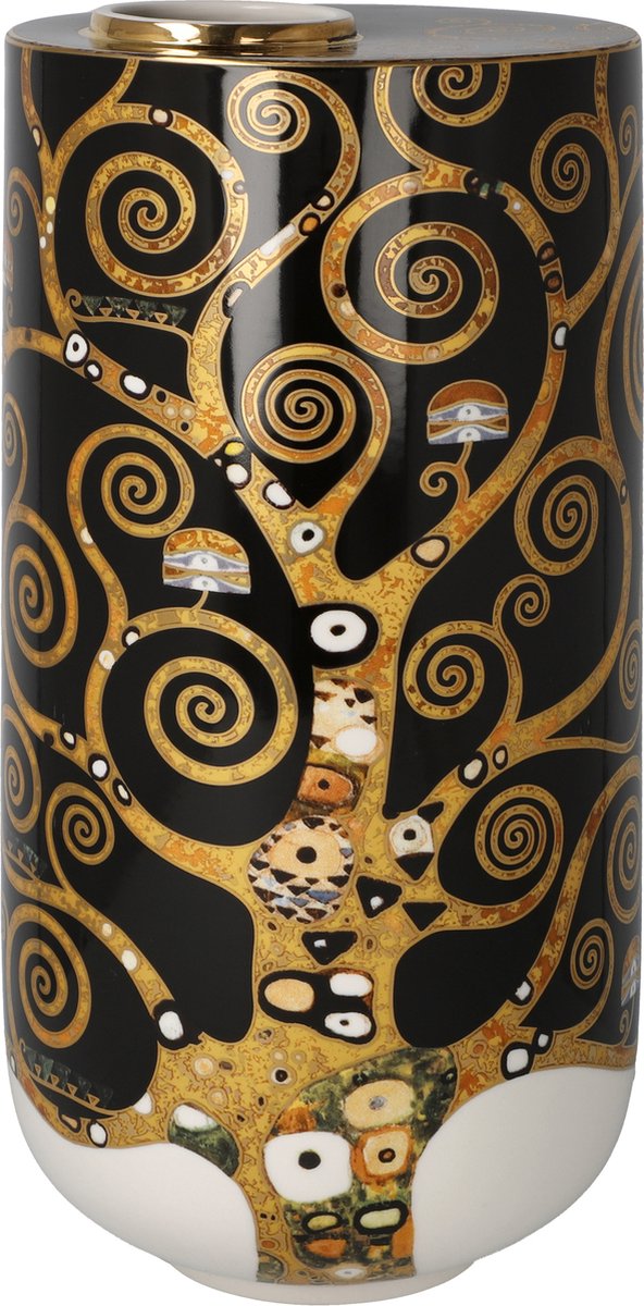 Goebel - Gustav Klimt | Vaas Levensboom | Porselein - 25cm - met echt goud