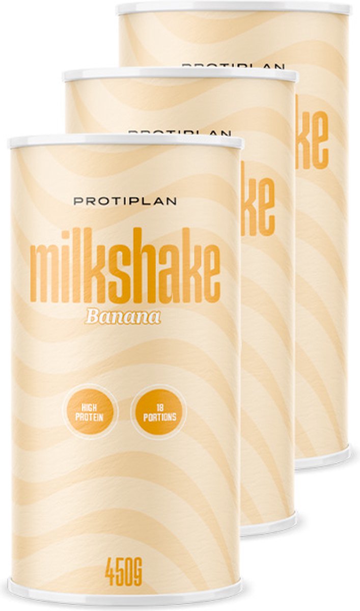 Goedkoopste Protiplan | Proteïne milkshake | Banaan | 3 Stuks | 3 x 450 gram
