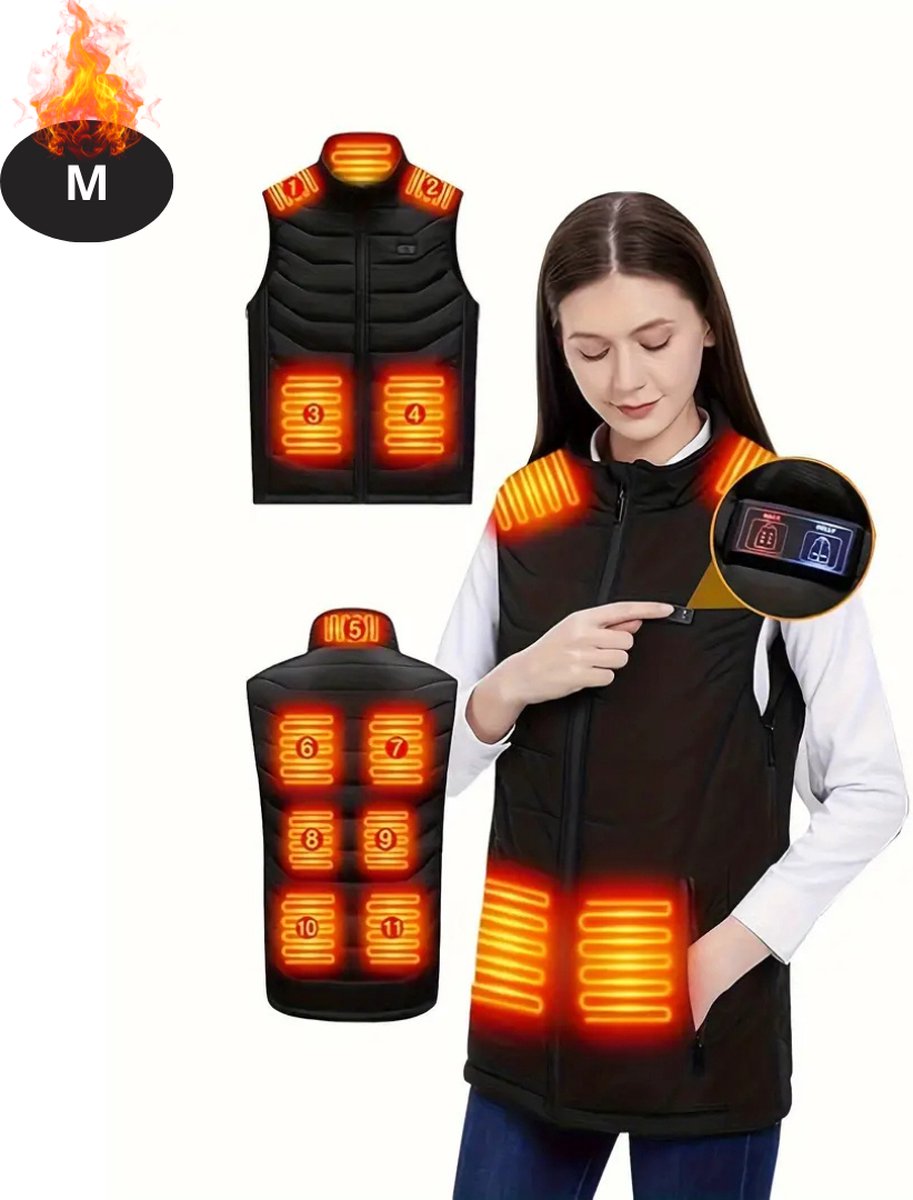 Bovista Verwarmde Bodywarmer Elektrische Bodywarmer Heated Vest Jas Kleding Oplaadbaar Dames Zwart