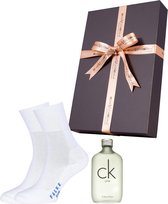 Unisex cadeaubox: Ck One parfum + Falke Run -  Maat: 42-43