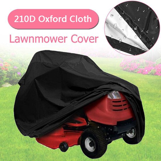 Grasmaaierhoes - Buitenshuis grasmaaierhoes - waterdichte grasmaaierhoezen - Stofkap voor grasmaaier - 210D Polyester Oxford waterdicht - Regenhoes voor buitengrasmaaier - 170*61*117cm - zwart — afbeelding 4