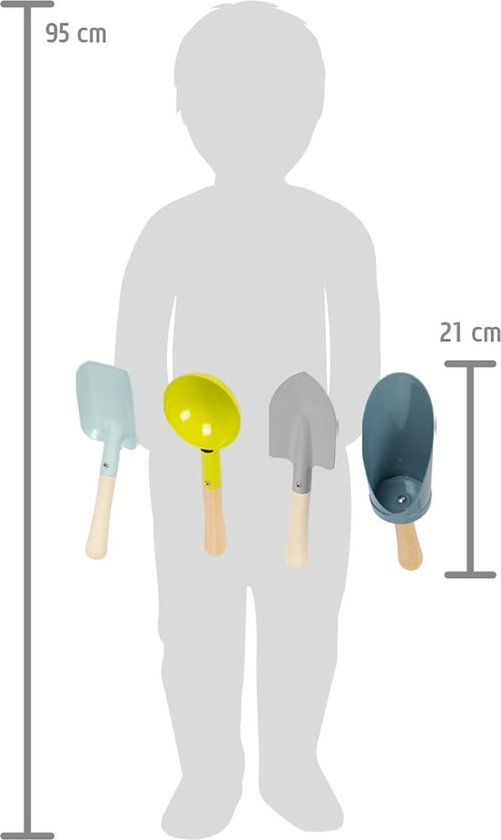 Set de pelles à main compact en bois et métal - Aide au jardinage pour enfants à partir de 3 ans - Jouets d'extérieur 12387 avec mots-clés : jardinage pour enfants