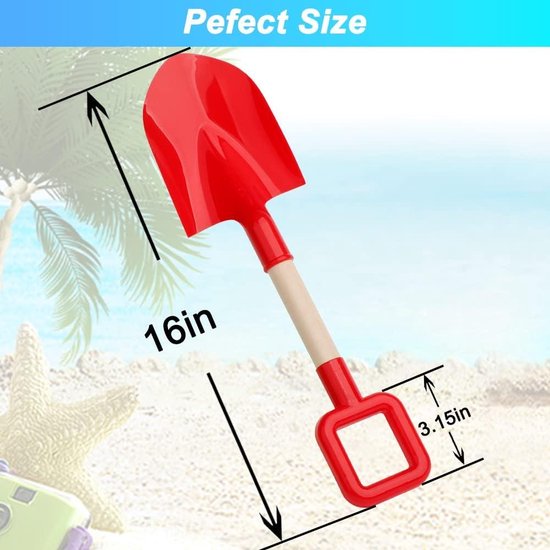 Strandschep voor kinderen 40 cm duurzame jumbo zandschep - houten handvat - kunststof schep - graven en schoppen Shoval van Shoval — afbeelding 4