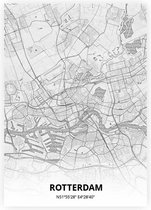 Rotterdam plattegrond - A4 poster - Tekening stijl