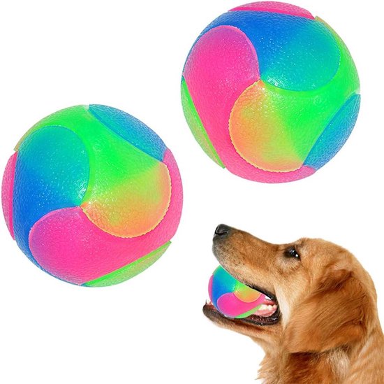 QKURT 4 Stuks Glow-in-the-dark Hondenballen – 6 Cm TPR-rubber – Drijvend, Kauwvast En Tandenreinigend