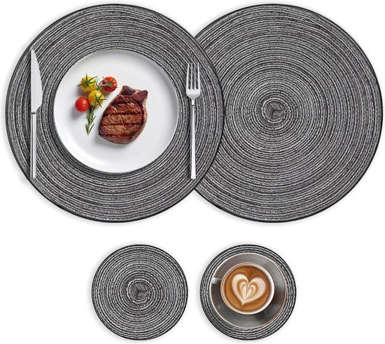 4 Stuks Ronde Placemats Waterdichte Hittebestendige Tafelmatten Onderzetters