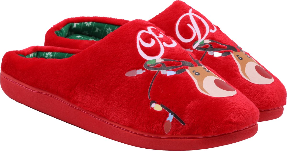 Kerst Special! Frenzy - Heren Pantoffels - Christmas Reindeer - Rood - 41