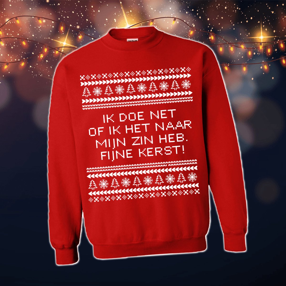 Foute Kersttrui Dames & Heren - Kersttrui met tekst Ik doe net of ik het naar mijn zin heb, fijne kerst! | Kersttrui Maat S | Kersttrui Dames - Kersttrui Heren - Grappige Kersttrui met tekst | Namengigant | Incl. 2 jaar garantie