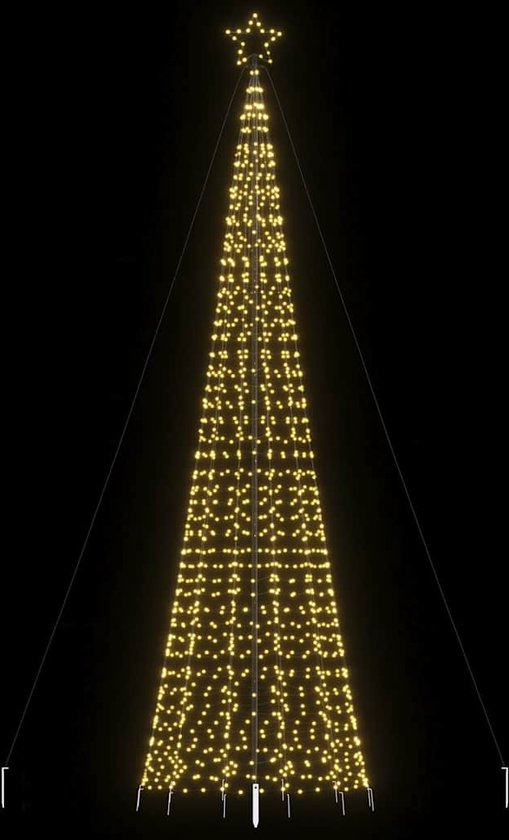 vidaXL - Cône lumineux - avec - Piquets de terre - 1534 - Blanc chaud - LED - 500 - cm