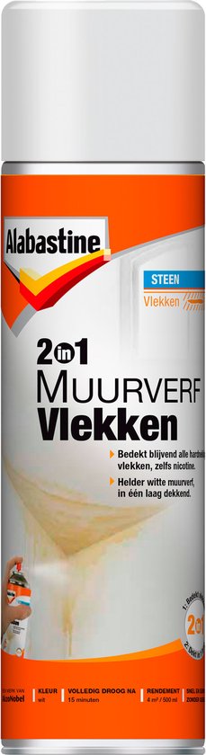 Alabastine Muurverf Spuitbus - Wit - 500 ml