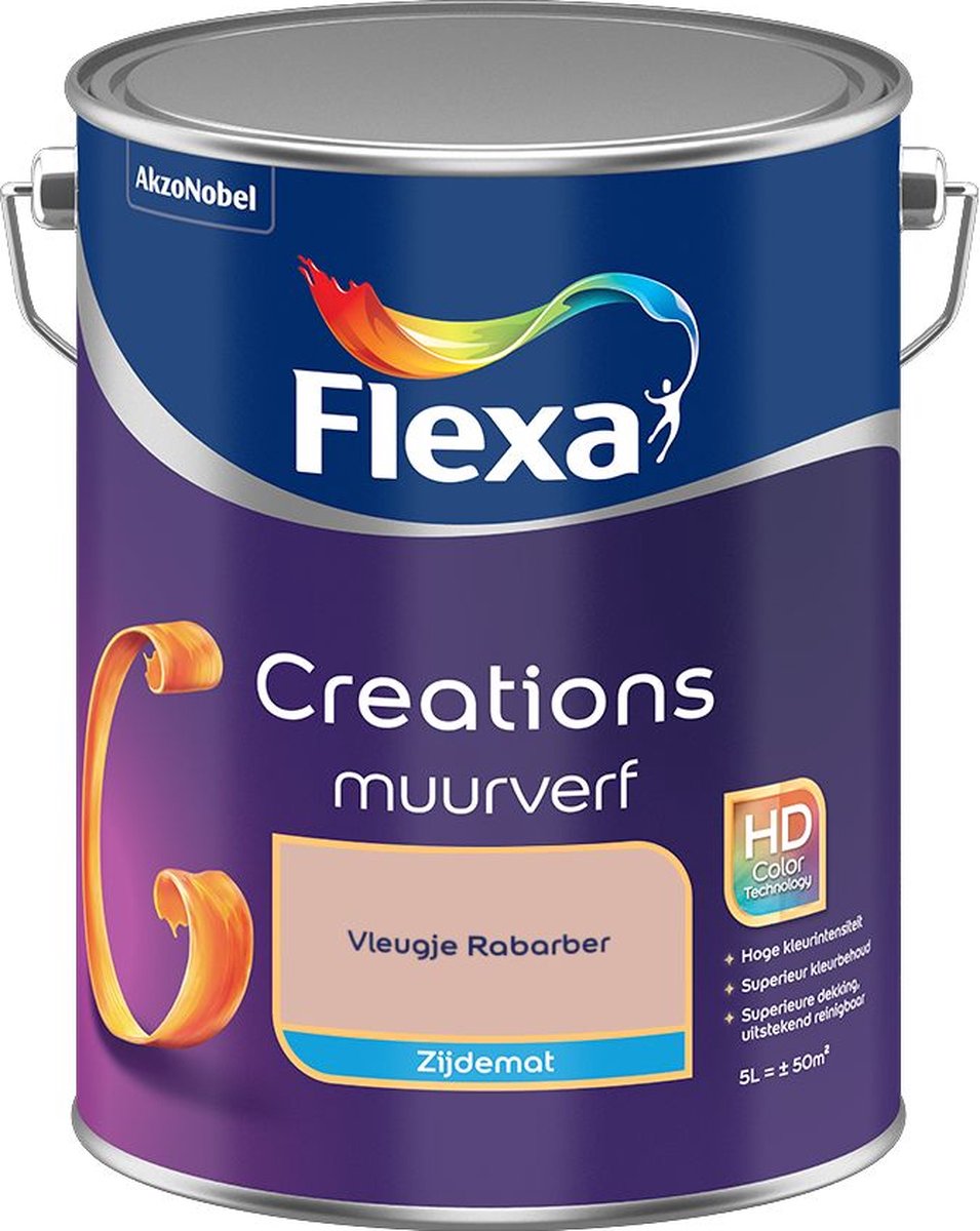 Flexa Creations Muurverf Zijdemat Vleugje Rabarber 5 L