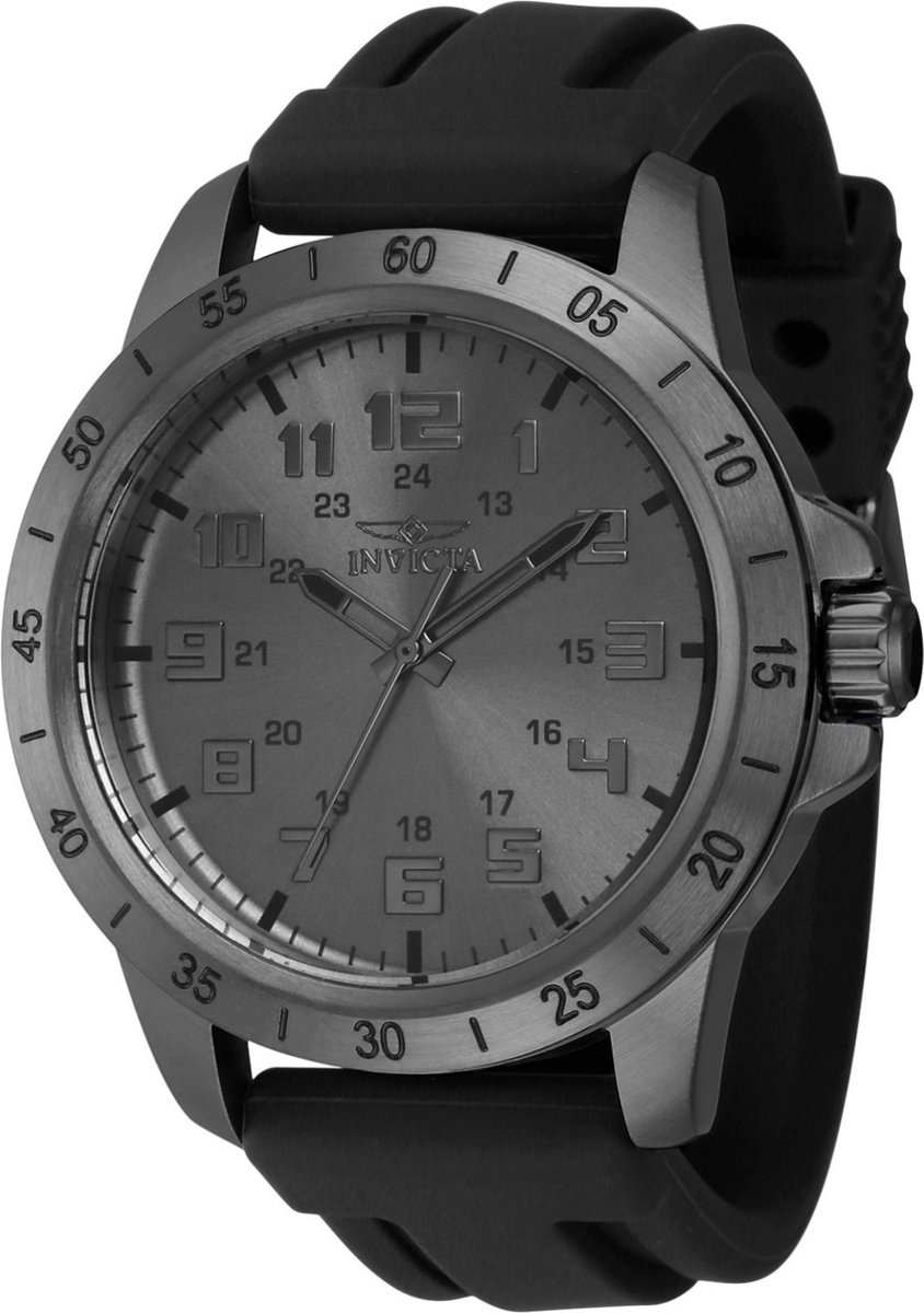 Invicta Pro Diver 40003 Heren Horloge - Waterdicht - Analoog - Quartz Uurwerk - Roestvrij Staal met grijze Wijzerplaat - 45mm