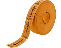 CombiCraft Consumptiebon op rol oranje - 5 rollen - 5x1000 bonnen