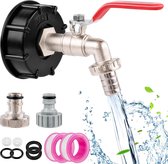 Robinet à bec en laiton 3/4 pouces pour réservoir IBC - Adaptateur tuyau d'arrosage S60 x 6