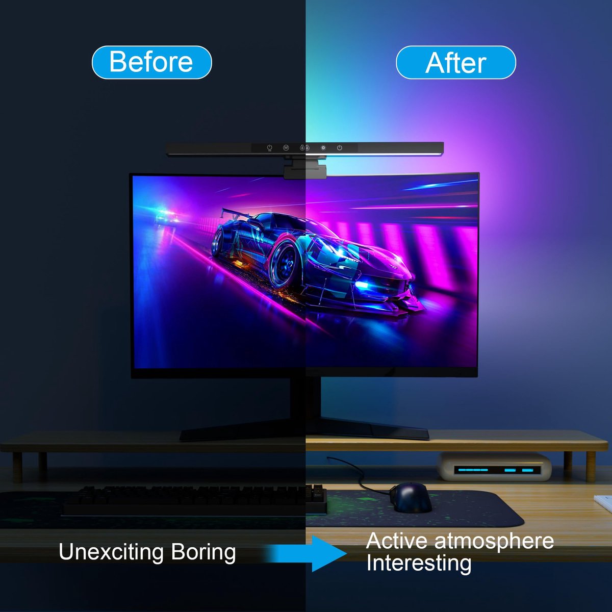 Kraftverdia Computermonitor lichtbalk-Slimme LED-schermlamp-Koel warm licht en RGB-achtergrondverlichting-APP thumbnail 4