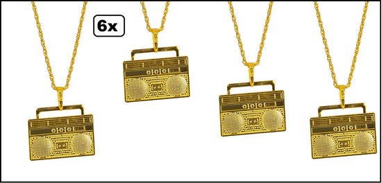 6x Ketting ghettoblaster - 80s - 90s party festival optocht party fun ...
