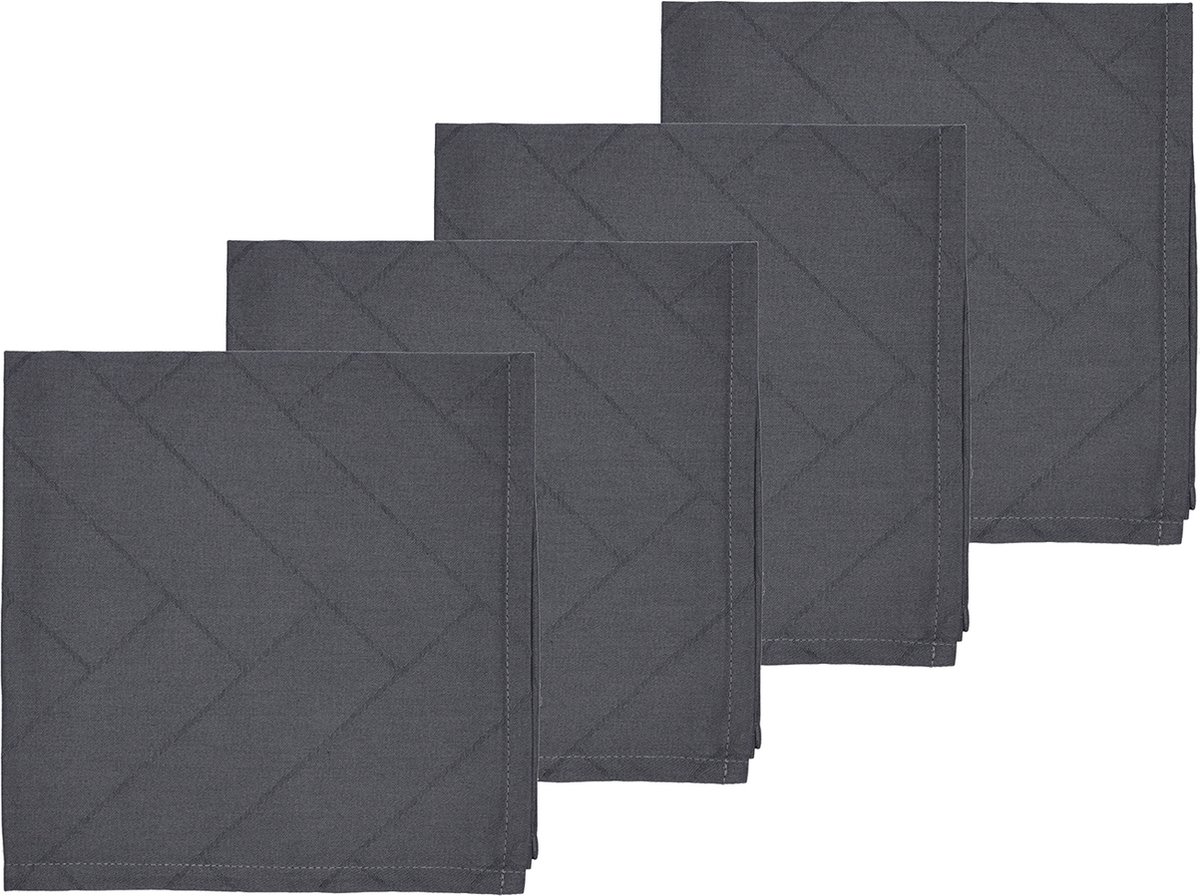 Södahl Tiles Damask Stoffen servetten 45 x 45 cm 4 stuks Ash