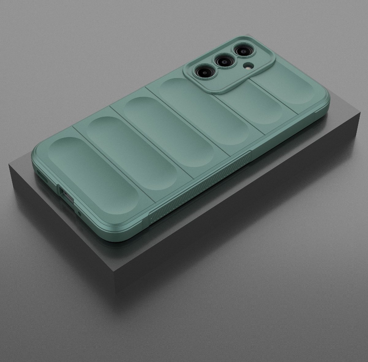 Mobigear Hoesje geschikt voor Samsung Galaxy A16 Telefoonhoesje Flexibel TPU | Mobigear Bumpy Backcover | Galaxy A16 Case | Back Cover - Groen