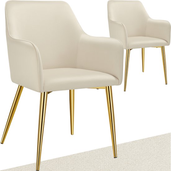 tectake Eetkamerstoel Marilyn fluweellook, gouden poten