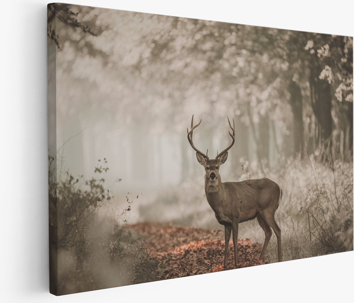 Saammp Muurcirkel Hout - Abstract Kleurrijk Bloemlandschap - Abstract - Ø 90 - Wandcirkel - Wanddecoratie Cirkel - Muurdecoratie Woonkamer - Kantoor Decoratie