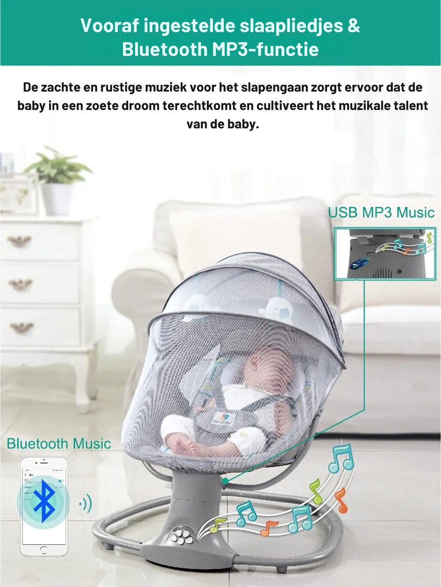 PolderGoods Elektrische Babyschommel thumbnail 6