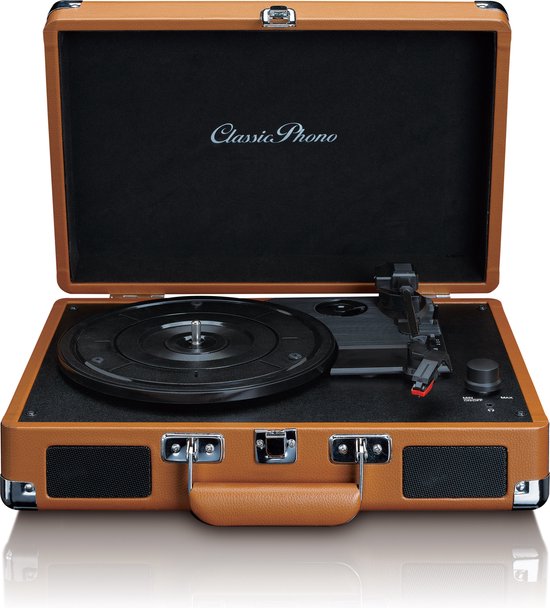 Classic Phono TT-10 - Platenspeler met 2 ingebouwde speakers - Bruin