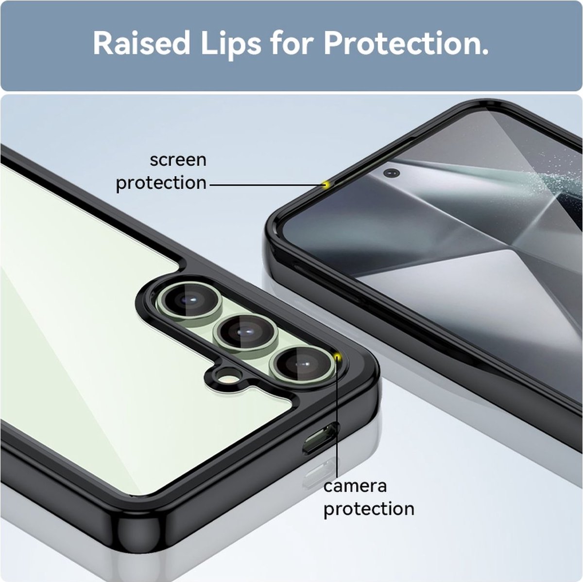 Mobigear Hoesje geschikt voor Samsung Galaxy S24 FE Telefoonhoesje Hardcase | Mobigear Crystal Backcover | Galaxy S24 FE Case | Back Cover - Zwart