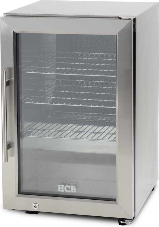 HCB® - RVS / INOX Outdoor Backbar Barkoeling Glazen klapdeuren 63 liter 43 cm 230V - 29 kg - 6823