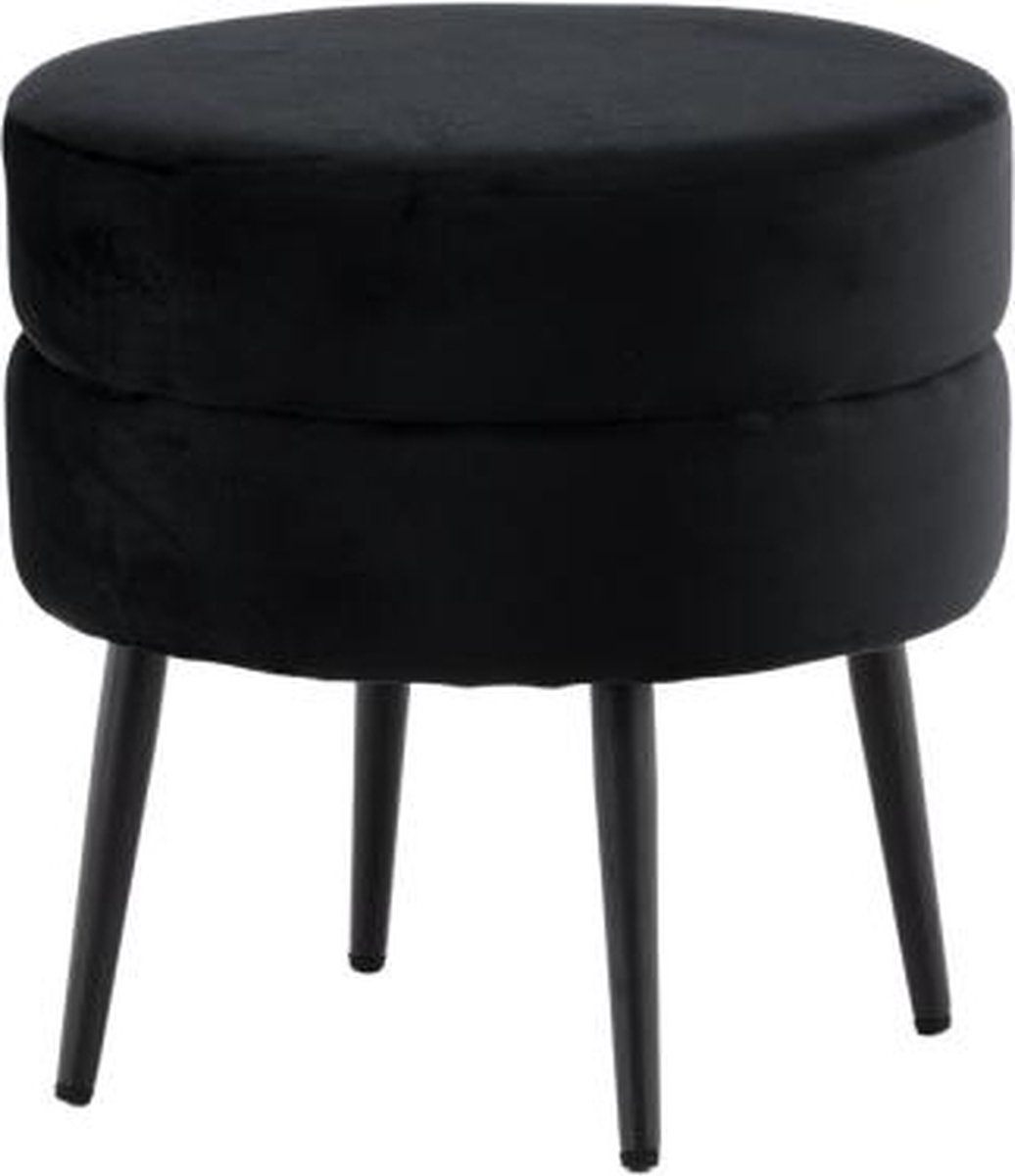 Svea Zane hocker - velvet - zwart