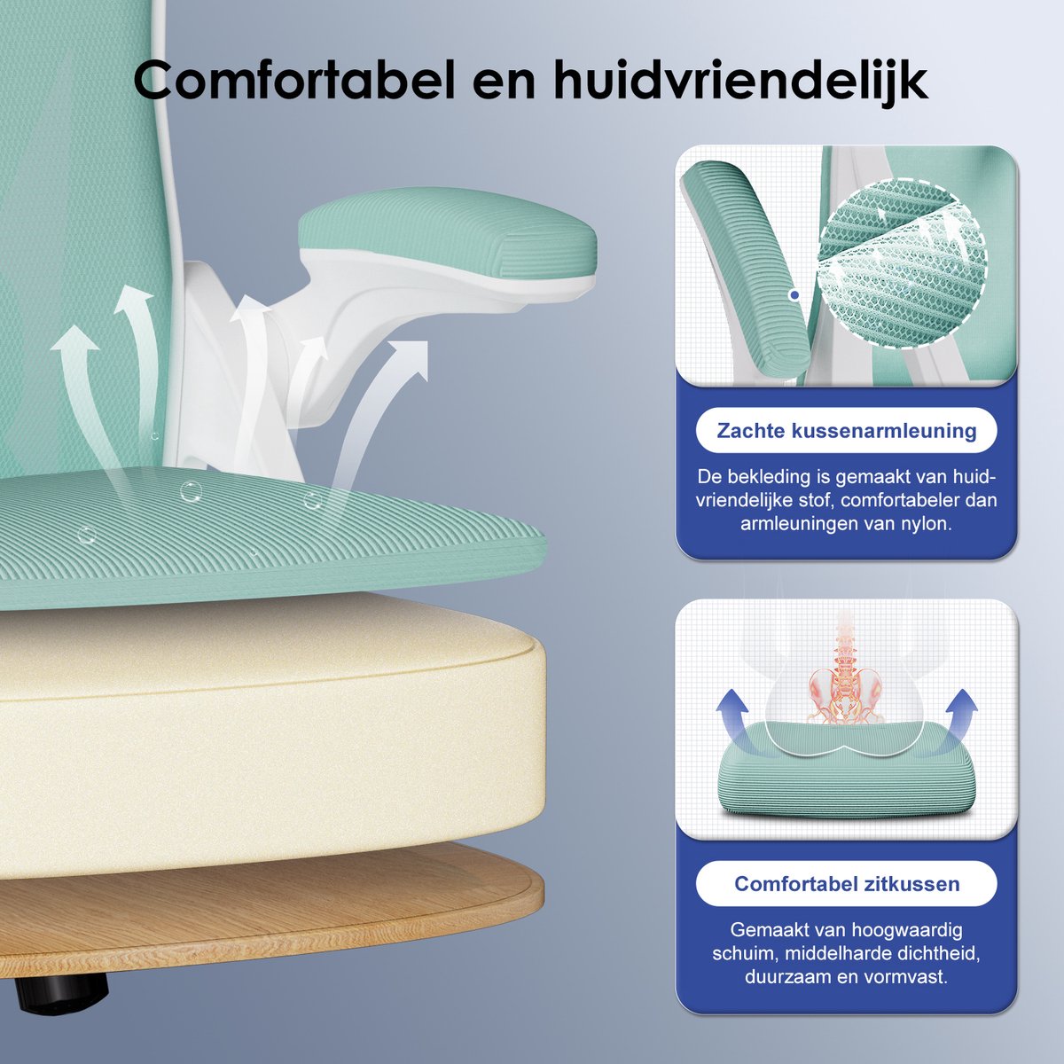 Hiaonyx Ergonomische Bureaustoel met - afbeelding 2