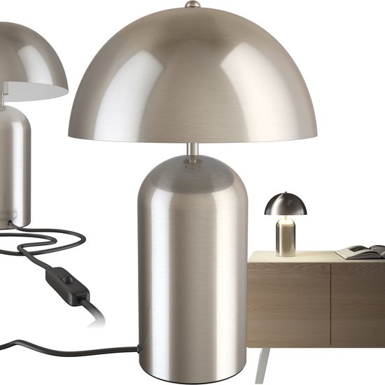 tectake Kleine retro-tafellamp Altea, paddenstoeldesign, 40W - Mat