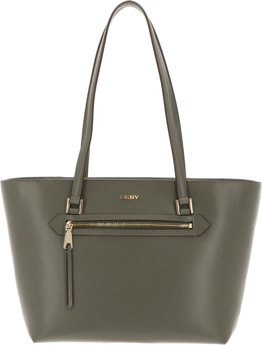 DKNY Leren Schoudertas Bryant Ave Tote Bag Olive Olijfgroen