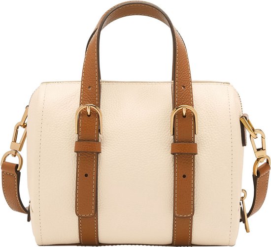 Sac Bandoulière Mini Satchel FOSSIL Carlie - Cuir Natural Brown, Neuf Avec étiquettes, Modèle ZB1857248