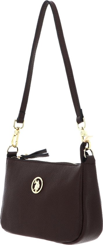 U.S. POLO ASSN. Cuir Sac à épaule Sac à épaule bandoulière Arlington Small Hobo Leather Bag Brown Brun