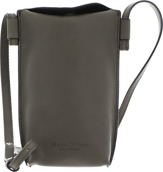Marc O'Polo Leren Telefoontasje Schoudertas Gladys Cellphone Bag Fresh Moss Groene
