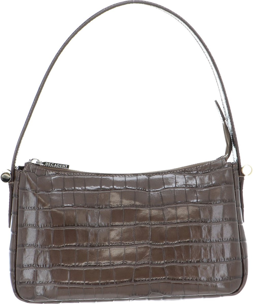 DECADENT Leren Schoudertas Avondtas Janine Bag Croco Mocha Bruine