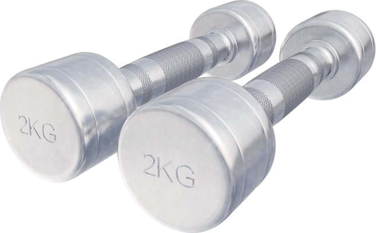 Gorilla Sports Dumbellset - Halterset - 2 x 2 kg - Chroom